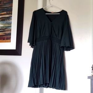 Pine Green Pleated Dress